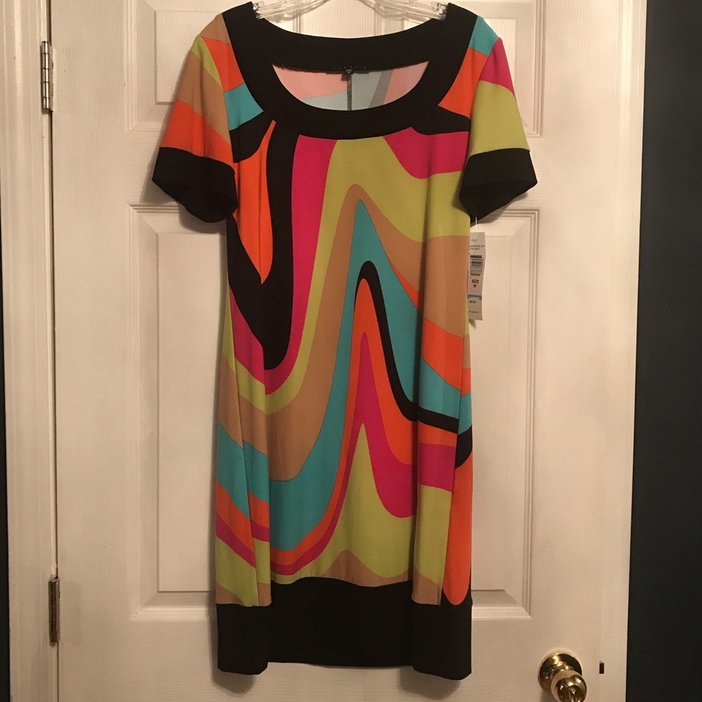 🆕 Funky Retro print dress slinky & stretchy